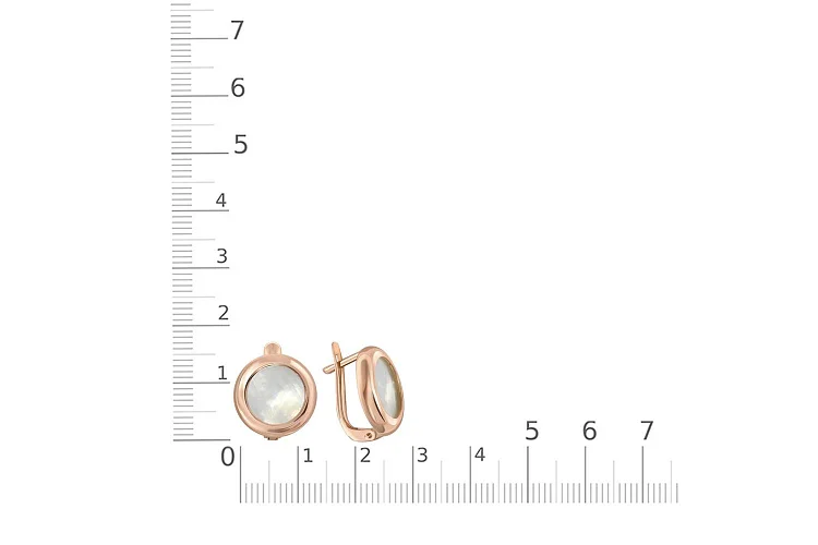 Серьги из красного золота с перламутром