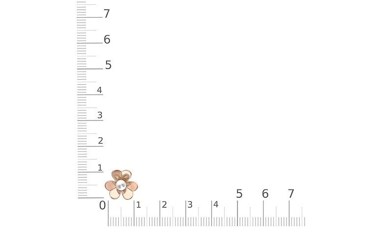 Подвеска Цветок из красного золота с жемчугом