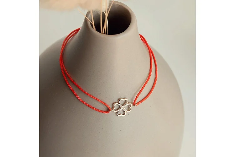 Браслет Клевер из красного золота без вставок