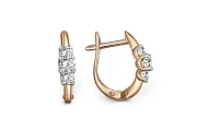 Серьги из красного золота с 6 бриллиантами