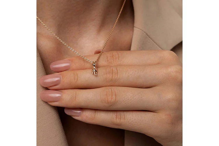 Подвеска Кошка из красного золота без вставок