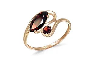 Кольцо из красного золота с 2 гранатами