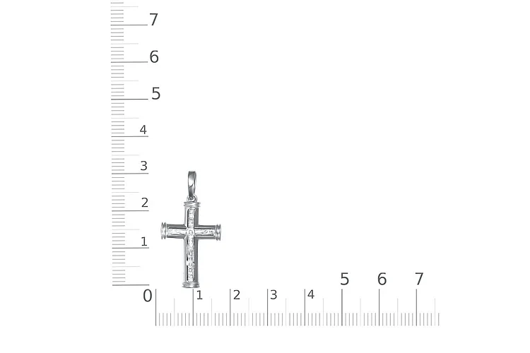 Крест из белого золота без вставок