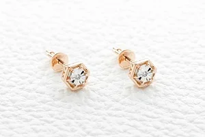 Серьги-пусеты из красного золота с 2 бриллиантами