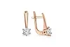 Серьги из красного золота с 2 кристаллами swarovski