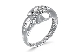 Кольцо из белого золота с 17 фианитами