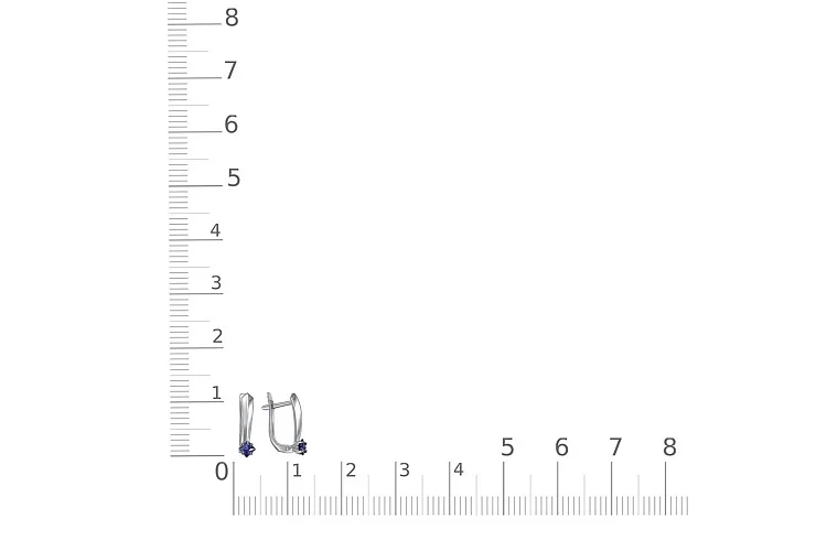 Серьги из белого золота с 2 корундами