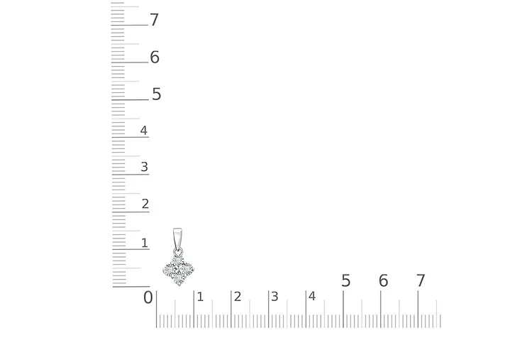 Подвеска из белого золота с 4 бриллиантами