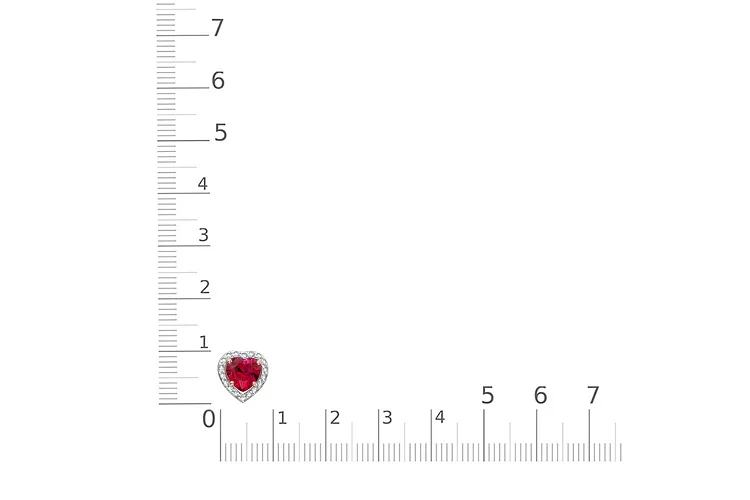 Подвеска Сердце из красного золота с корундом и 18 бриллиантами