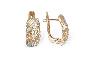 Серьги из красного золота с 648 фианитами