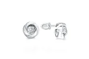 Серьги-пусеты из белого золота с 2 бриллиантами