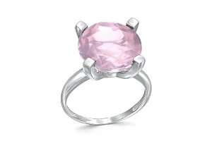 Кольцо из белого золота с кварцем