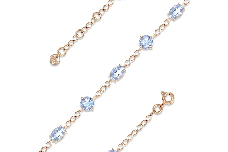 Браслет из красного золота с 8 топазами sky