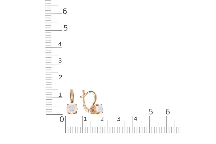 Серьги из красного золота с 2 опалами