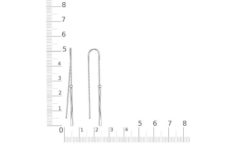 Серьги-продёвки из белого золота без вставок