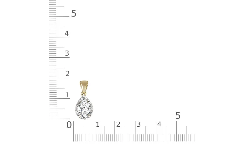 Подвеска из жёлтого золота с горным хрусталём