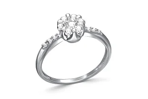 Кольцо Малинка из белого золота с 13 бриллиантами