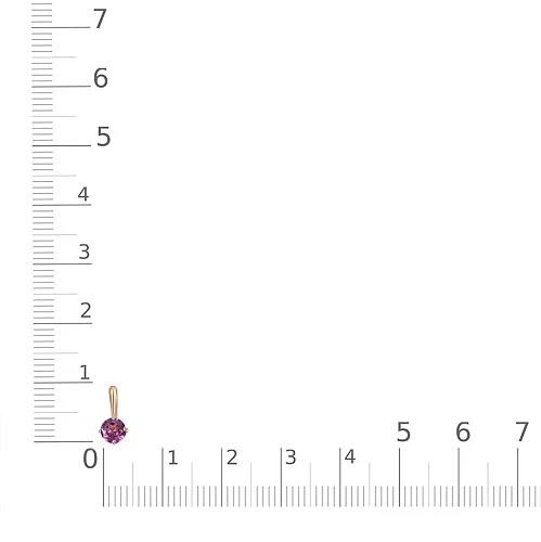 Подвеска из красного золота с родолитом