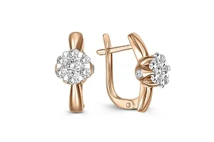 Серьги Малинки из красного золота с 18 бриллиантами