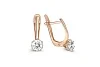 Серьги из красного золота с 2 кристаллами swarovski