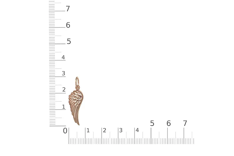 Подвеска Крыло из красного золота без вставок