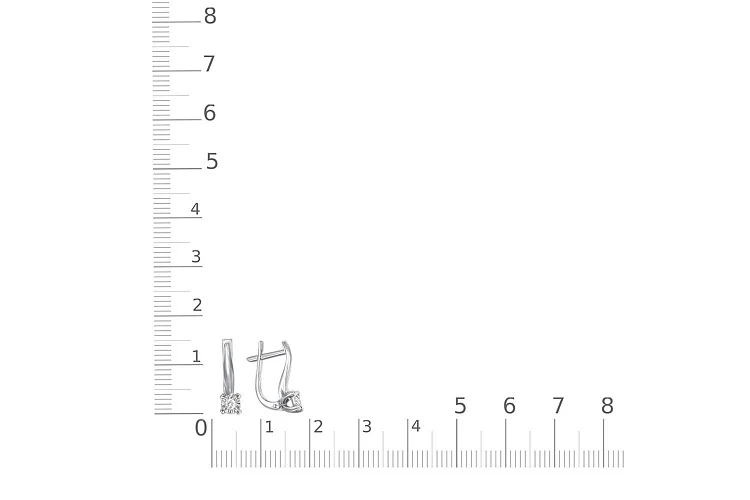 Серьги из белого золота с 2 бриллиантами