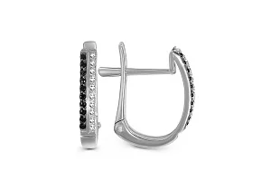 Серьги Дорожки из белого золота с 40 фианитами