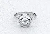 Кольцо Круг из белого золота с фианитом