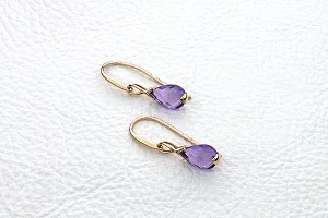 Серьги из красного золота с 2 аметистами