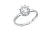 Кольцо Корона из белого золота с кристаллом swarovski