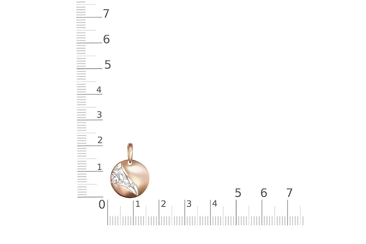 Подвеска Веточка из красного золота с 7 фианитами