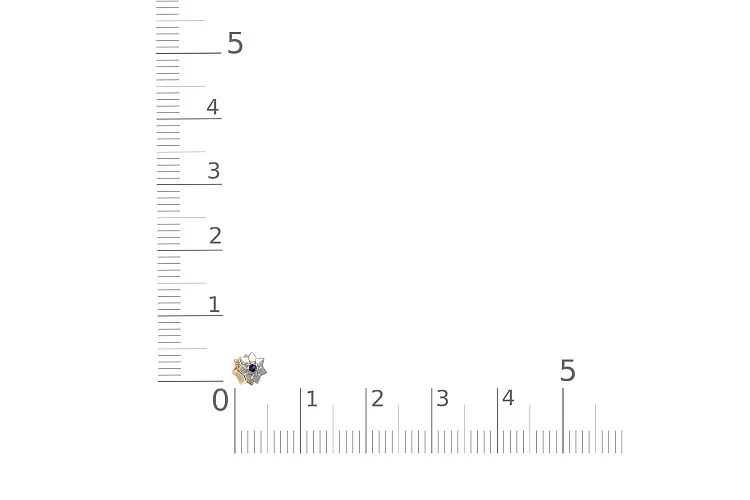 Подвеска Цветок из жёлтого золота с сапфиром и бриллиантом