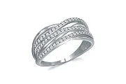 Кольцо из белого золота с 61 фианитами