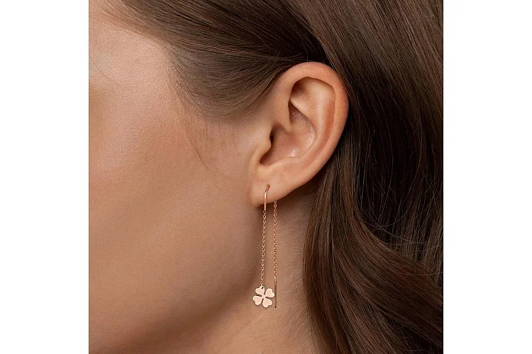 Серьги-продёвки из красного золота без вставок