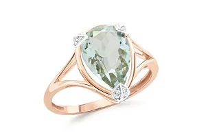 Кольцо из красного золота с празиолитом и 12 фианитами