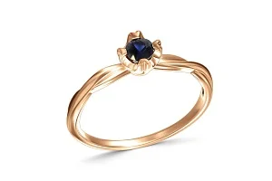 Кольцо из красного золота с сапфиром