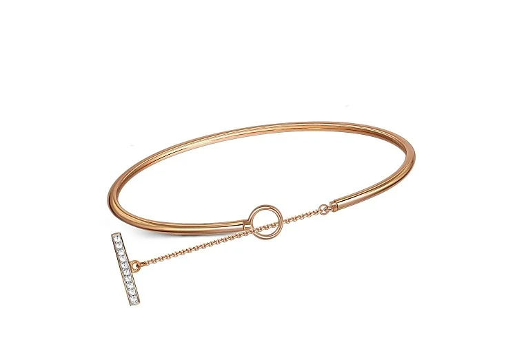 Браслет из красного золота с 10 бриллиантами