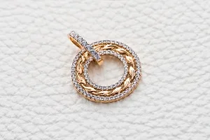 Подвеска Круг из красного золота с 82 фианитами