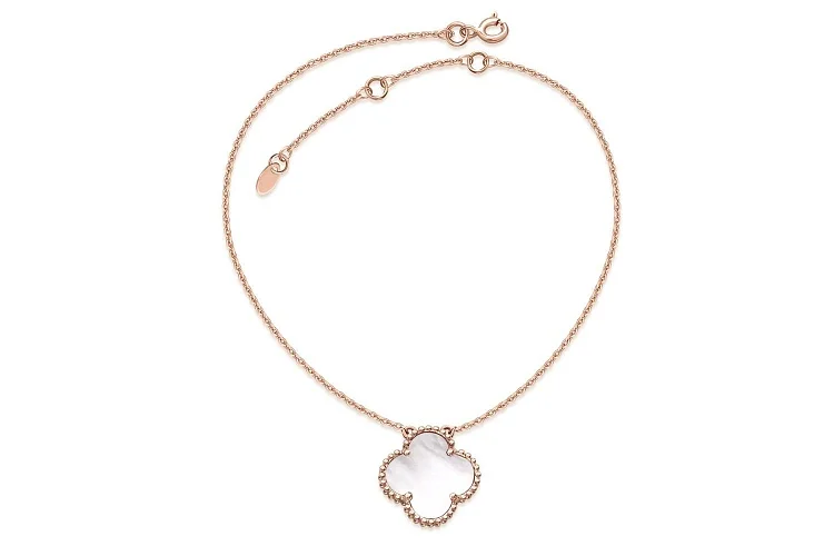 Колье Клевер из красного золота с перламутром