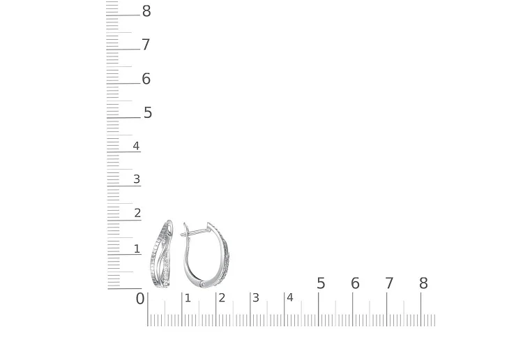 Серьги Дорожки из белого золота с 18 бриллиантами