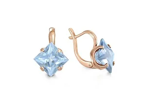 Серьги из красного золота с 2 топазами sky