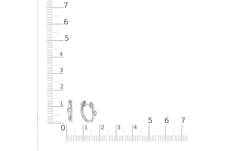 Серьги Малинки из белого золота с 14 фианитами