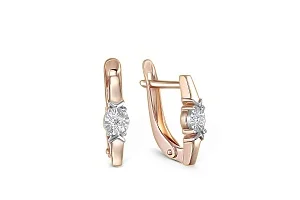 Серьги из красного золота с 2 бриллиантами