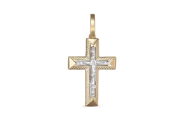 Крест из жёлтого золота без вставок