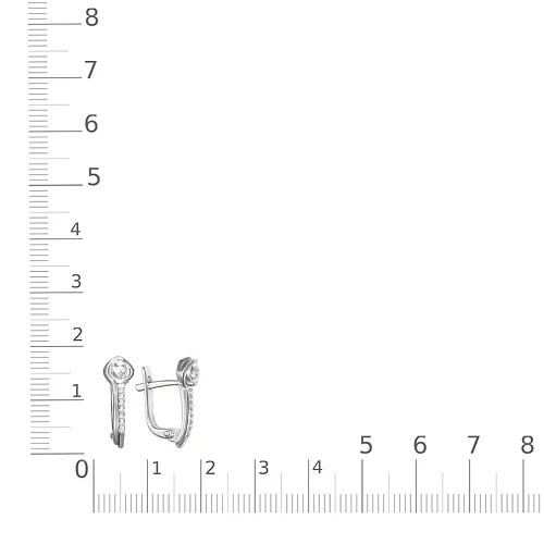 Серьги из белого золота с 16 фианитами
