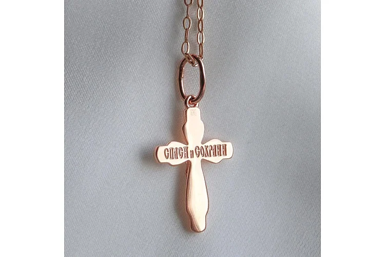 Крест из красного золота без вставок