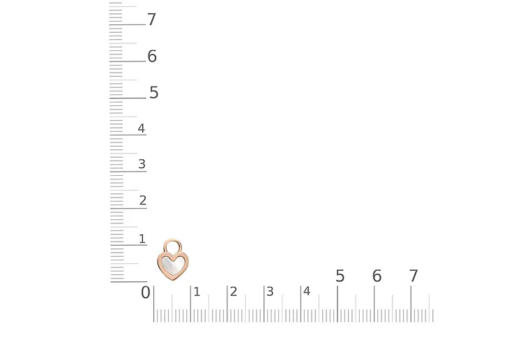 Подвеска серёг-трансформеров Сердце из красного золота с перламутром