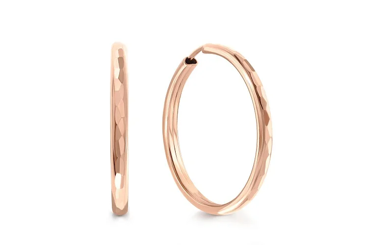 Серьги-конго из красного золота без вставок