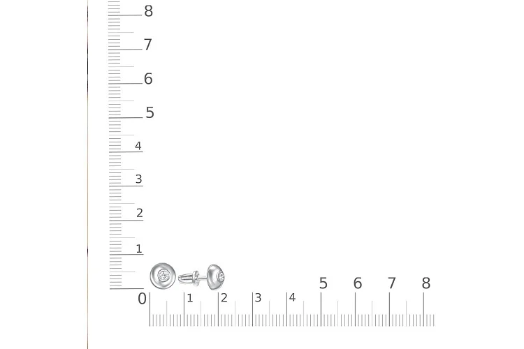 Серьги-пусеты из белого золота с 2 фианитами