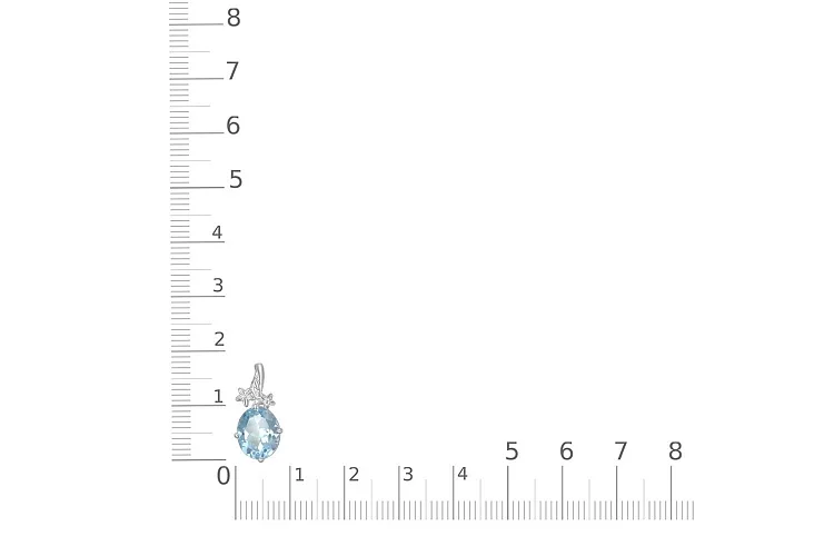 Подвеска Цветок из белого золота с топазом sky